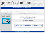 Screen shot of website databases