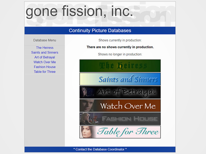 Screenshot of Continuity Picture Database